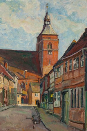 Ignacy Pinkas (1888 Jasło - 1935 Kraków), Widok na kościół św. Mikołaja w Osterburgu