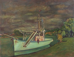 Michel Adlen (1898 Łuck, Ukraina - 1980 Paryż, Francja), Pejzaż z łodzią