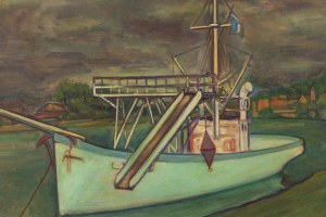 Michel Adlen (1898 Łuck, Ukraina - 1980 Paryż, Francja), Pejzaż z łodzią