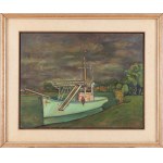 Michel Adlen (1898 Lutsk, Ukraine - 1980 Paris, France), Landscape with a boat