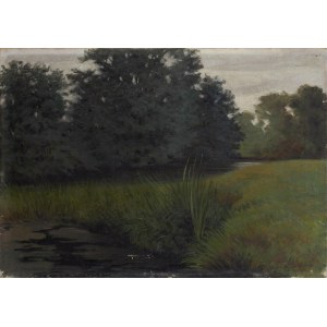 Feliks Władysław Jasiński (1865 Augustów - 1929 Warsaw), Waterside landscape, 1902
