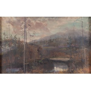 Sylweriusz Saski (1863 Nottingham - 1954 ), Pejzaż leśny , 1923