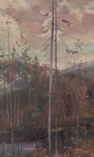 Sylweriusz Saski (1863 Nottingham - 1954 ), Pejzaż leśny , 1923