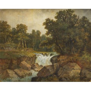 Autor neznámý (19./20. století), Lesní krajina s vodopádem