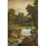 Autor unbekannt (19./20. Jahrhundert), Waldlandschaft mit Wasserfall