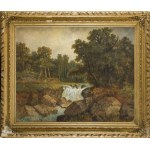 Author unknown (19th/20th century), Forest landscape with waterfall