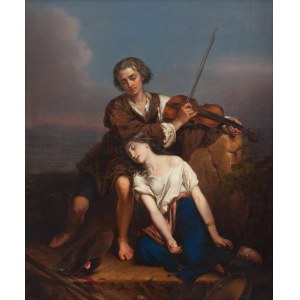 Autor neznámý (19. století), Houslista a cikánka (Útěcha), Louis Gallait