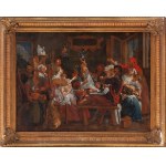 Západoevropský malíř, 19. století, Král pije podle Jacoba Jordaense