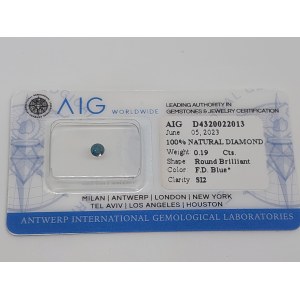 Diament naturalny 0.19 CT Si2 AIG Milan.