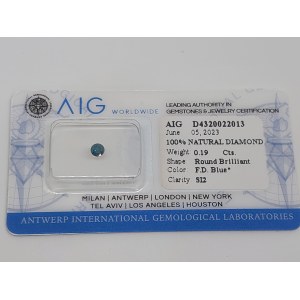 Natürlicher Diamant 0,19 CT Si2 AIG Mailand.