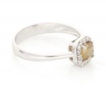 Pierścionek 18 ct złoto z diamentem 0.50 ct + 0.25 ct diamenty boczne