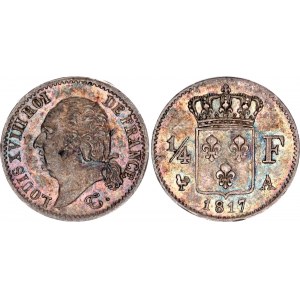 France 1/4 Francs 1817 A Die Crack Error