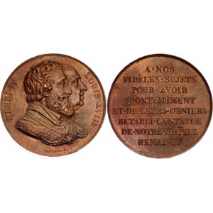 France Bronze Medal The Recovery of the Statue of Henri IV 1817 (ND)
