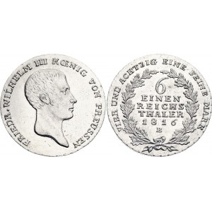 German States Prussia 1/6 Reichsthaler 1816 B