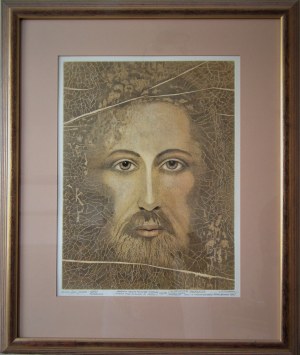 Krystyna Szalewska-Gałdyńska(1938-2022),Oblicze Pana Jezusa wg. Całunu Turyńskiego