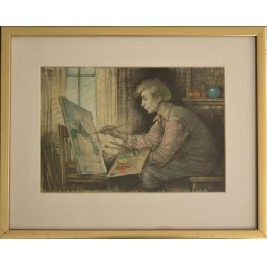 H.A.Artelius,Autoportret artysty malarza w pracowni,