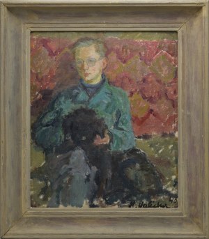 Helena CYGAŃSKA-WALICKA (1913-1989), Portret z pieskiem, 1946