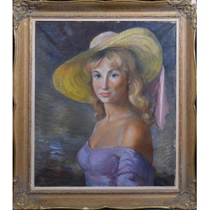 Włodzimierz BARTOSZEWICZ (1899-1983), Portret kobiety w kapeluszu, 1960