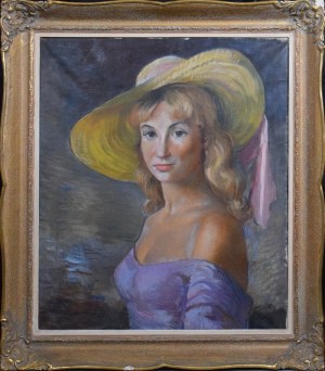 Włodzimierz BARTOSZEWICZ (1899-1983), Portret kobiety w kapeluszu, 1960