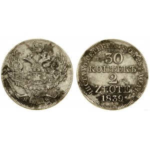 Polska, 30 kopiejek = 2 złotych, 1839 MW, Warszawa