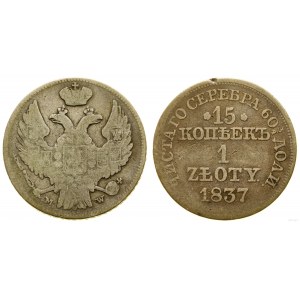 Polska, 15 kopiejek = 1 złoty, 1837 MW, Warszawa