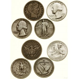 Stany Zjednoczone Ameryki (USA), zestaw 4 x 1/4 dolara