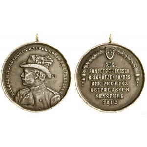 Niemcy, odznaka pamiątkowa wschodniopruskiego związku strzeleckiego - Mrągowo, 1912