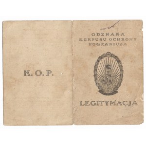 Legitymacja do Odznaki Korpusu Ochrony Pogranicza, Dowództwo Pułku SARNY