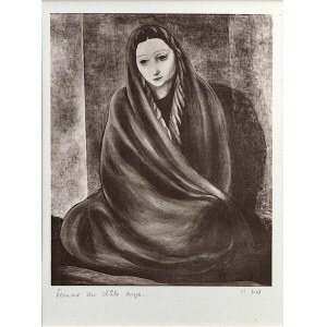 Mojżesz Kisling (1891-1953), Kobieta w czerwonym szalu, Paryż, 1928