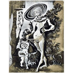 Pablo Picasso (1881-1973), Venus et L'amour voleur de miel (Wenus i amor złodziej miodu), 1960
