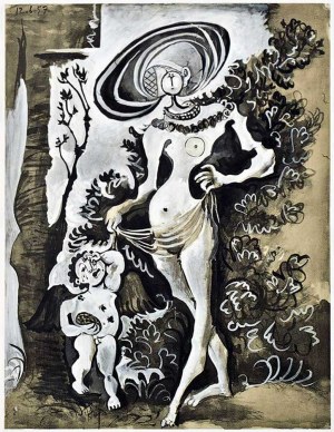 Pablo Picasso (1881-1973), Venus et L'amour voleur de miel (Wenus i amor złodziej miodu), 1960