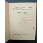 Przez 7 mórz Wycieczka Statkiem Kościuszko 12.VI - 3.VII 1936 r. Lista pasażerów