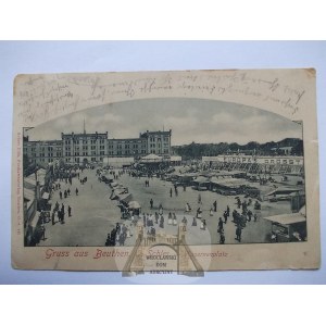 Bytom, Beuthen, plac przy koszarach, targowisko, 1902
