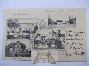 Gorzow Slaski, Landsberg near Olesno, brewery, market, ca. 1906