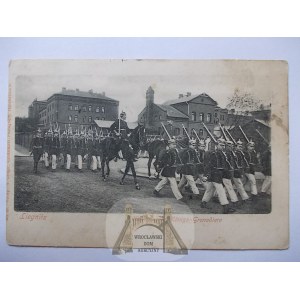 Legnica, Liegnitz, Koszary, przemarsz wojska, 1904