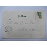 Legnica, Liegnitz, Wroclaw Square, lithograph, gilt, 1901
