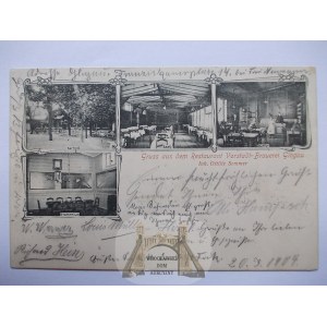 Głogów, Glogau, Browar, restauracja, 1901