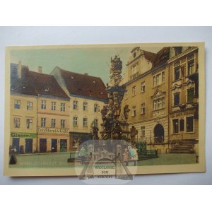 Bystrzyca Kłodzki, Habelschwerdt, Rynek, kawiarnia, apteka, ok. 1920