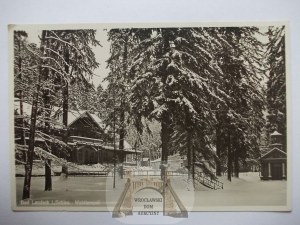 Ladek-Zdroj, Bad Landeck, Waldtempel, winter, circa 1930.