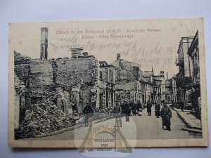 Kalisz, Kalisch, spalona ulica, ok. 1915
