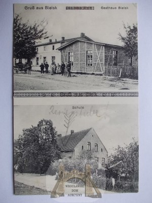 Bielsk k. Kowalewo, Golub Dobrzeń, szkoła, restauracja, ok. 1910