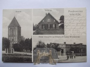 Wrocki k. Golub Dobrzeń, kościół, sklep, szkoła, ok. 1910
