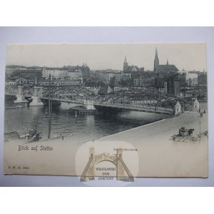 Szczecin, Stettin, panorama, most, ok. 1902