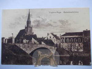 Trzebiatów, Treptow, panorama, most, 1927