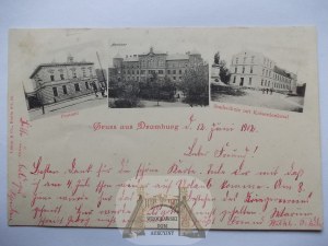 Drawsko, Dramburg, seminarium, poczta, szkoła, 1901