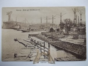 Gdańsk, Danzig, stocznia, tereny przemysłowe, ok.1915