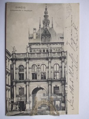 Gdańsk, Danzig, Wieża Więzienna, brama, 1910