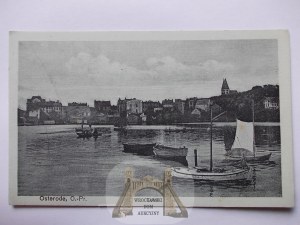 Ostróda, Osterode, panorama, łódki, jezioro, ok. 1915