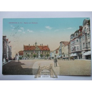 Ostróda, Osterode, Rynek, Ratusz, 1916