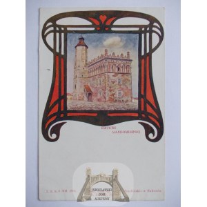 Sandomierz, ratusz, secesyjna winieta, ok. 1900